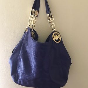 Fulton Tote Purple Leather Shoulder Bag